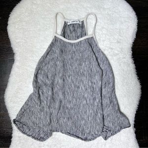 Zara Knit Black and White Striped Halter Tank Top Medium